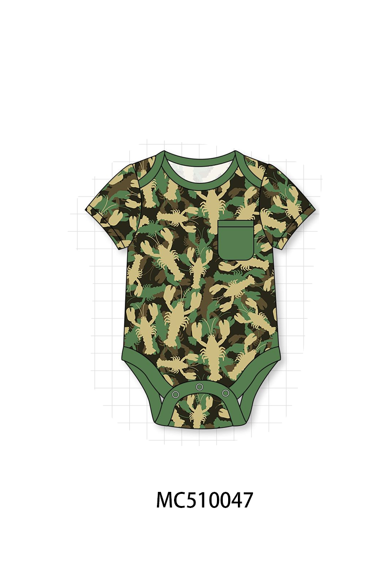 PO69 Green lobster print bamboo collection