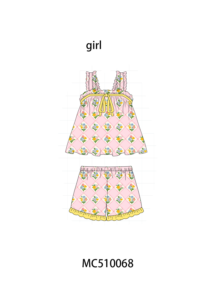 PO69 Multicolored floral print girl sleeping wear collection 1