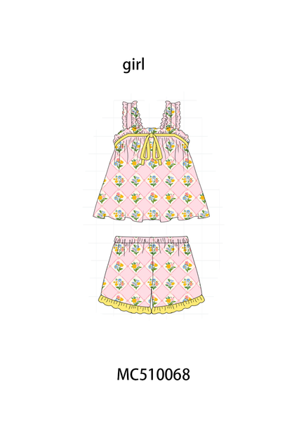 PO69 Multicolored floral print girl sleeping wear collection 1