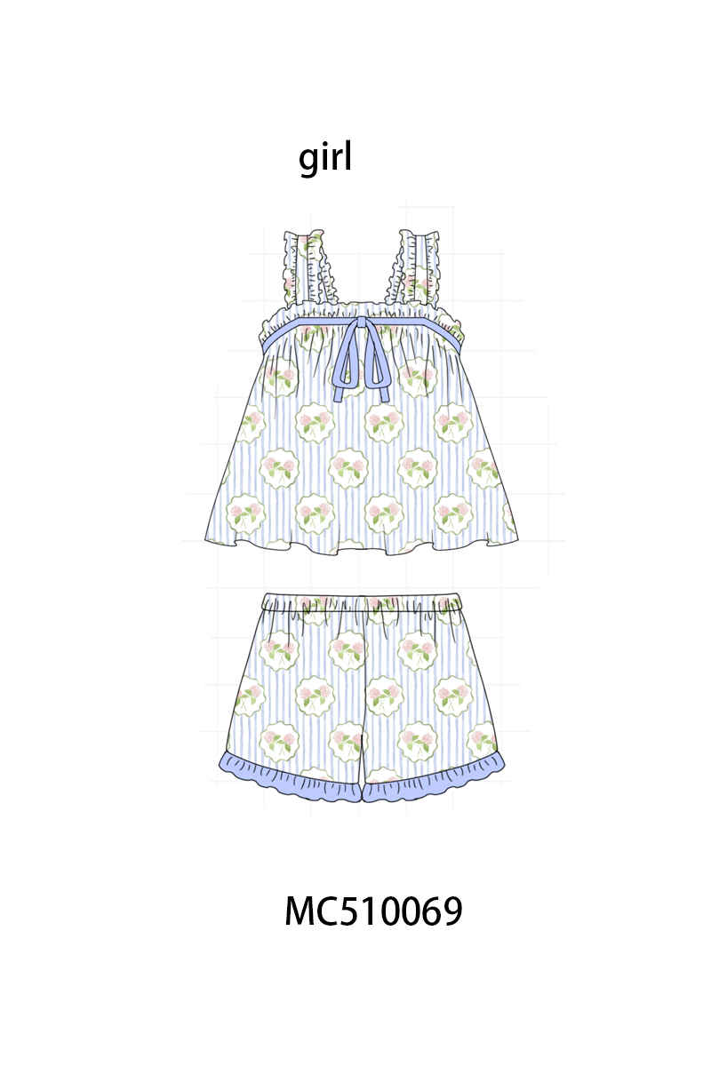 PO69 Multicolored floral print girl sleeping wear collection 1