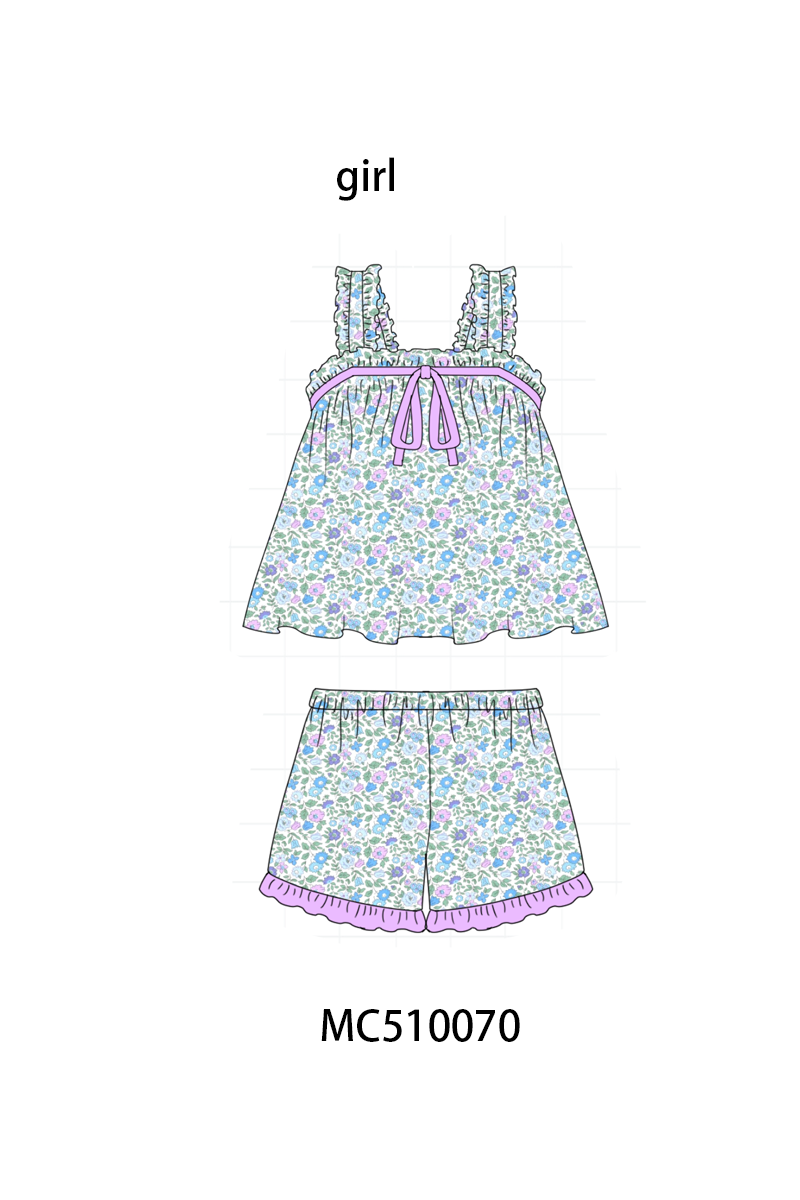 PO69 Multicolored floral print girl sleeping wear collection 1