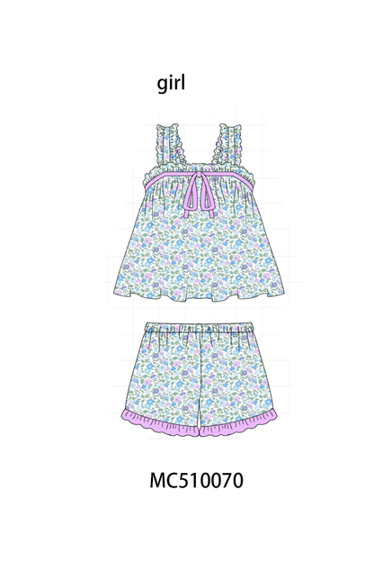 PO69 Multicolored floral print girl sleeping wear collection 1