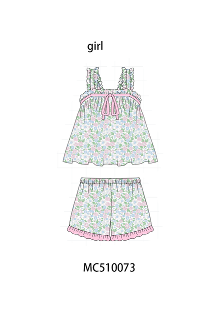 PO69 Multicolored floral print girl sleeping wear collection 1