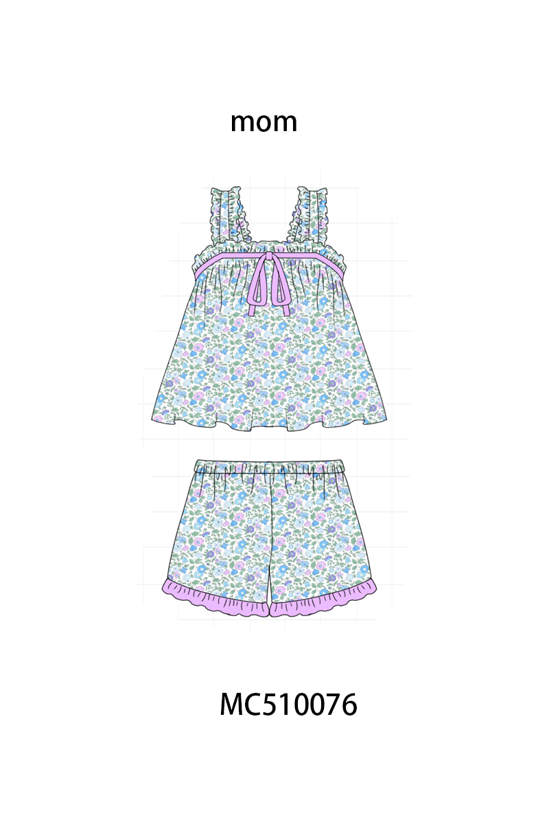 PO69 Multicolored floral print mom sleeping wear collection 2