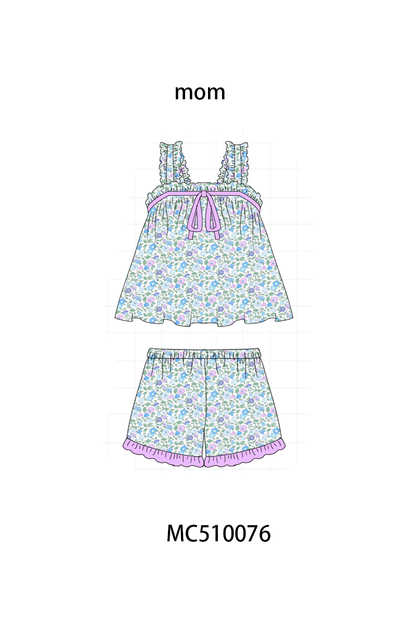 PO69 Multicolored floral print mom sleeping wear collection 2