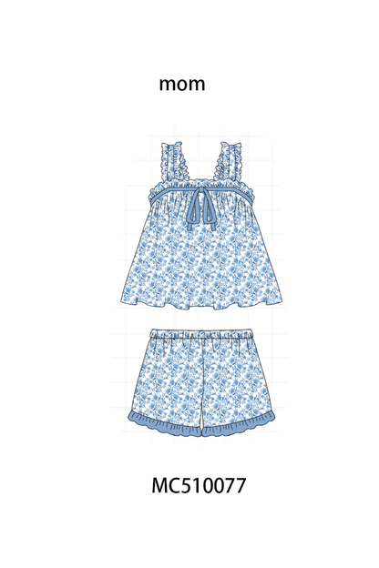 PO69 Multicolored floral print mom sleeping wear collection 2