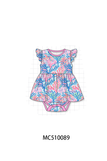 PO69 Pink bamboo print pajama collection