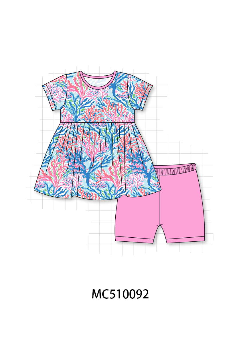 PO69 Pink bamboo print pajama collection