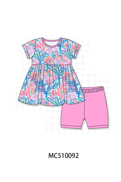 PO69 Pink bamboo print pajama collection