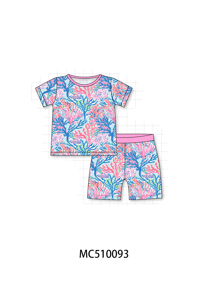 PO69 Pink bamboo print pajama collection