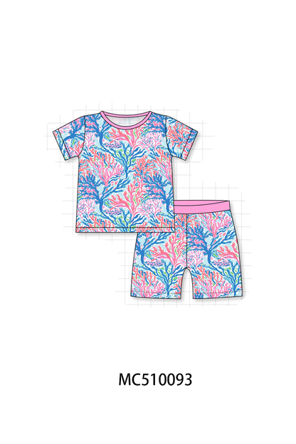 PO69 Pink bamboo print pajama collection