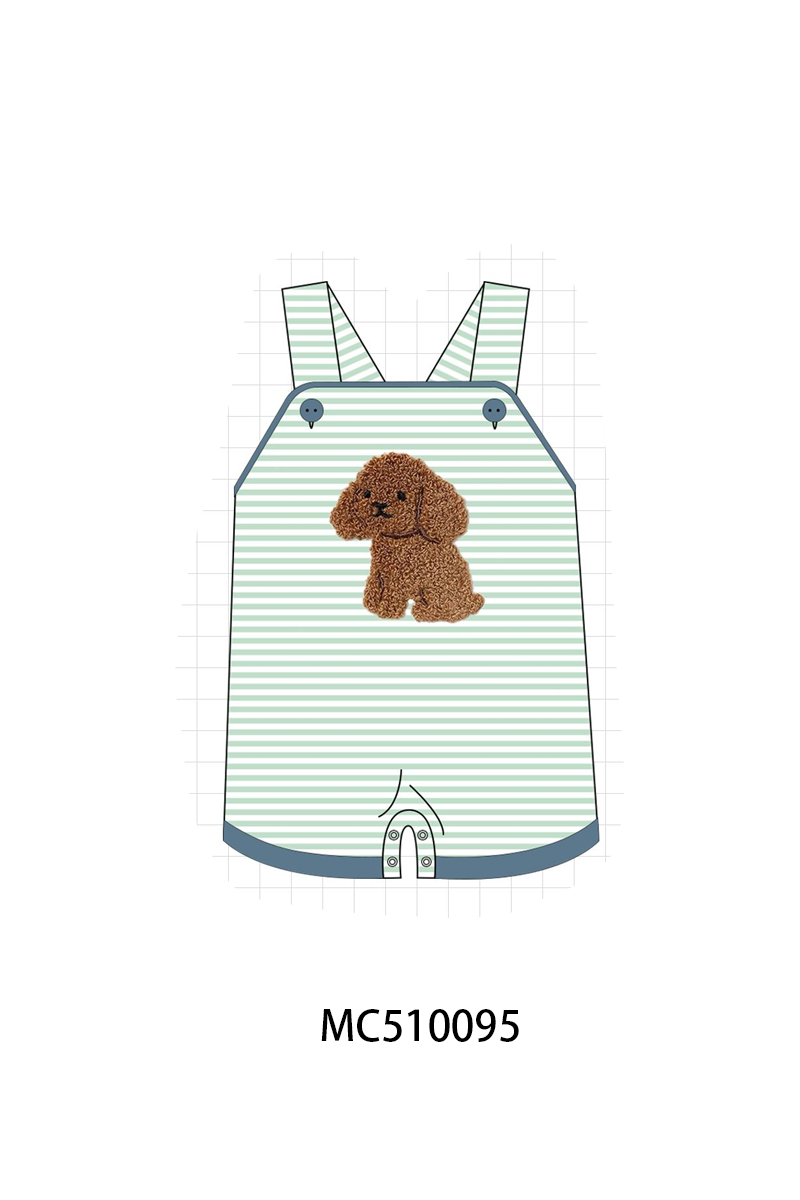 PO69 Green stripe puppy french knot collection