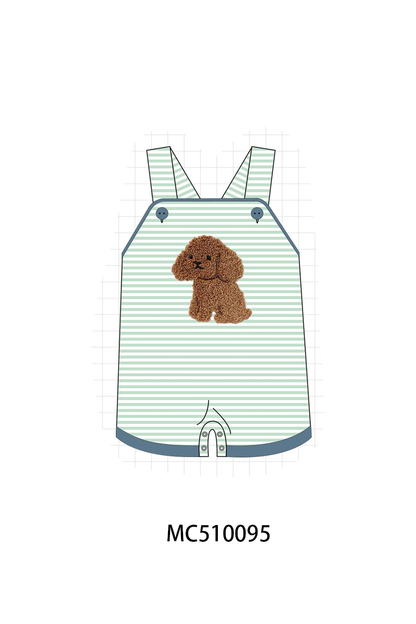PO69 Green stripe puppy french knot collection