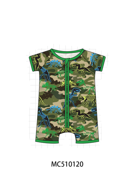 PO69 Green dinosaur print bamboo collection