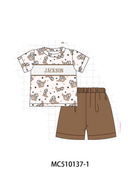 PO69 Western cowboy boots monogram smocked collection