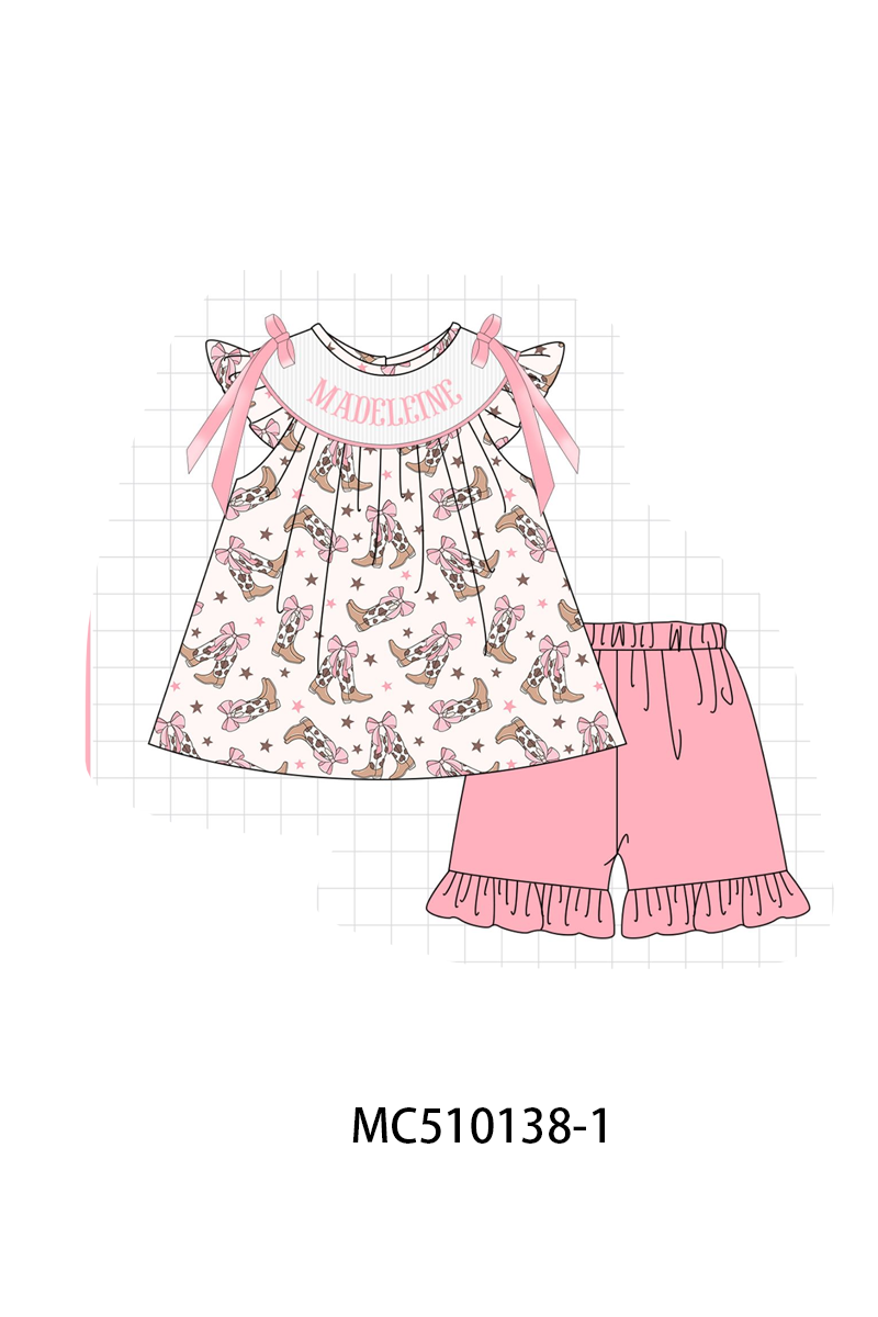 PO69 Western cowboy boots monogram smocked collection