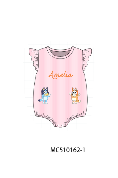 *Pre-Order*  Pink&blue character monogram embroidery collection