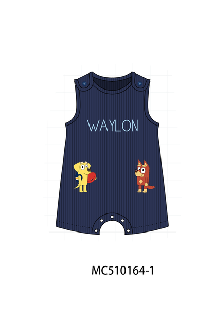*Pre-Order*  Pink&blue character monogram embroidery collection