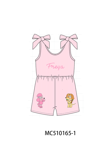 *Pre-Order*  Pink&blue character monogram embroidery collection