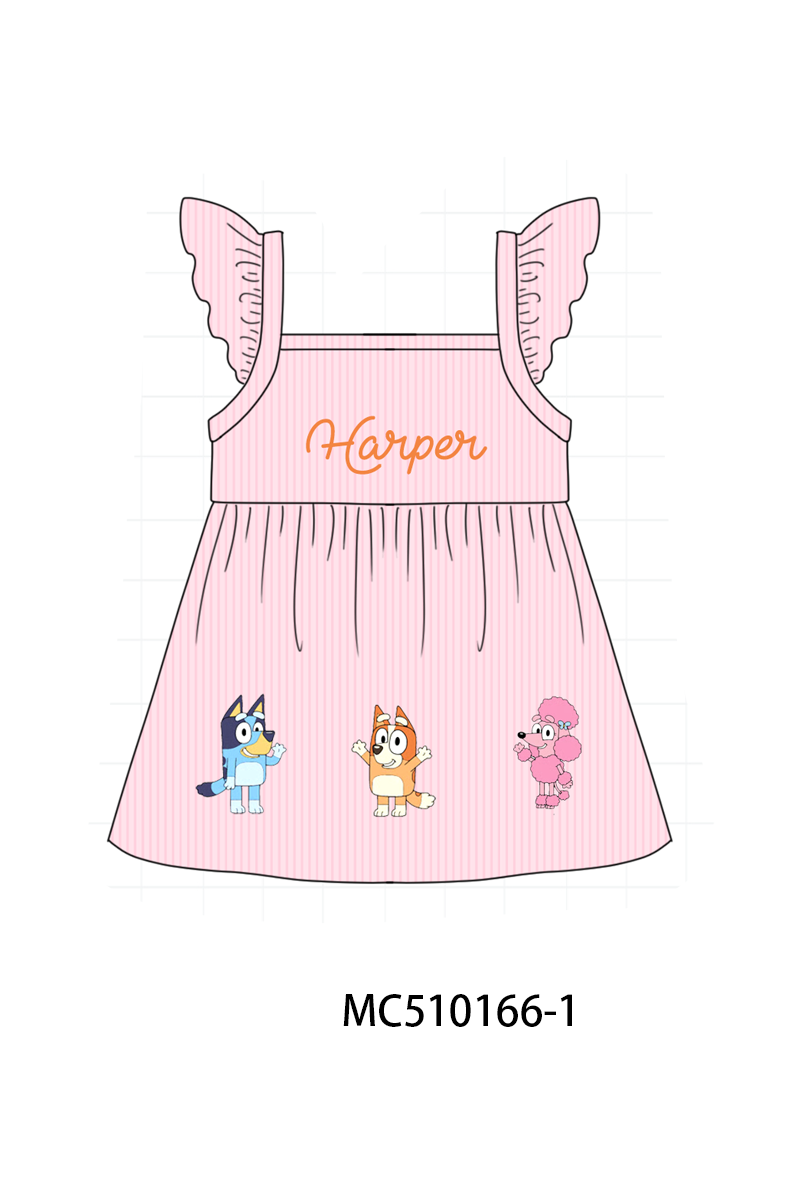 *Pre-Order*  Pink&blue character monogram embroidery collection