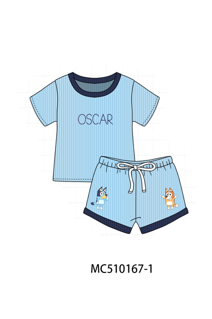 *Pre-Order*  Pink&blue character monogram embroidery collection
