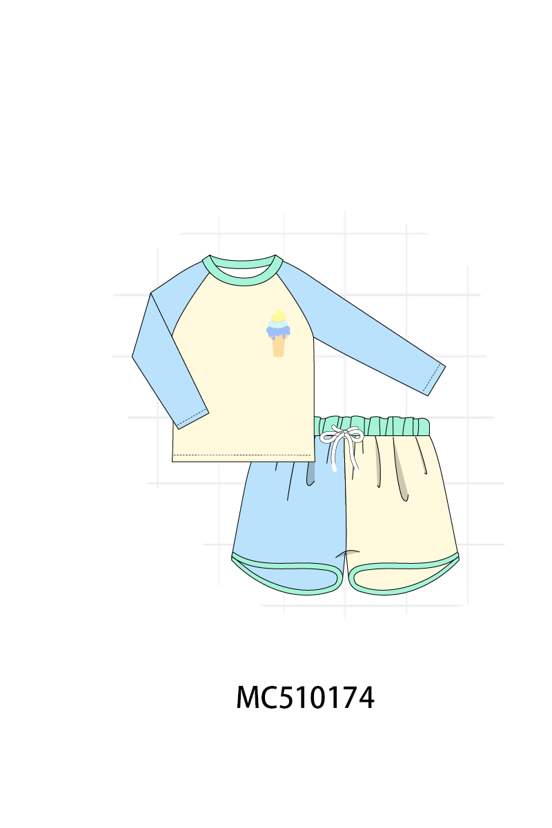 *Pre-Order* Colors blocks ice cream embroidery collection