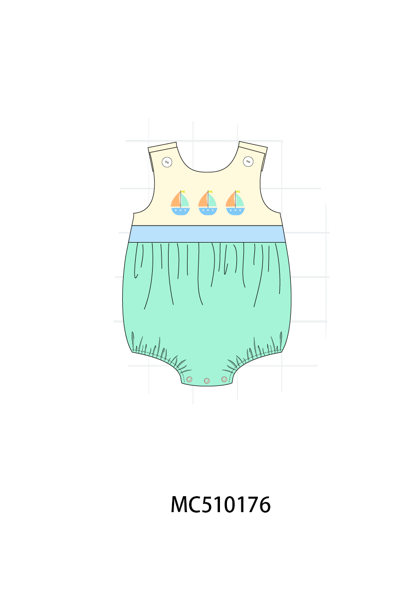 *Pre-Order* Colors Block Sailboat - Embroidery collection