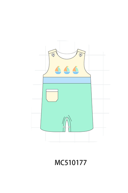 *Pre-Order* Colors Block Sailboat - Embroidery collection