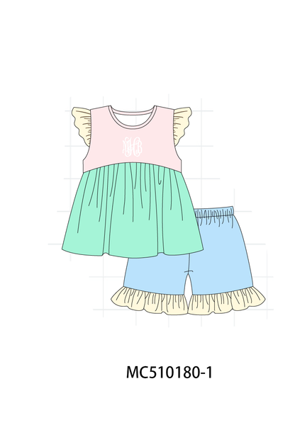 *PreOrder*  Colors blocks monogram embroidery collection 2