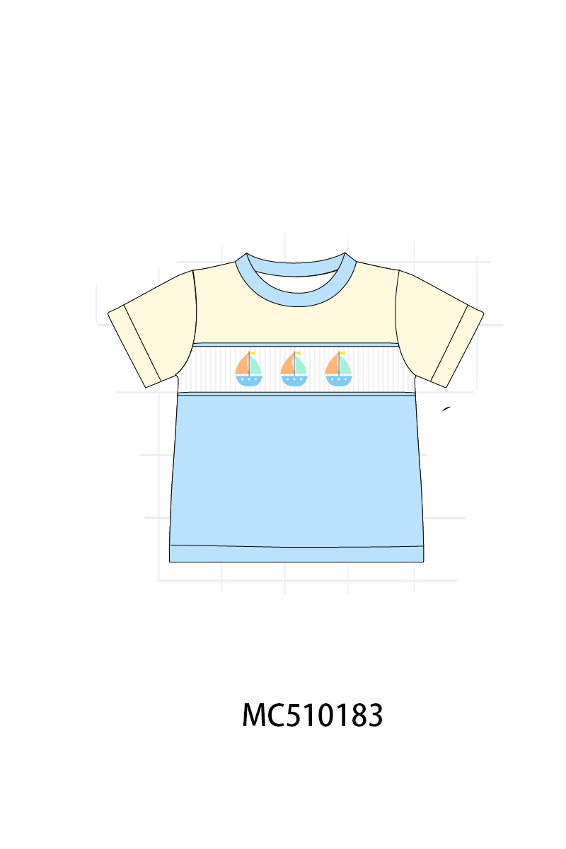 *Pre-Order* Colors Block Sailboat - Embroidery collection