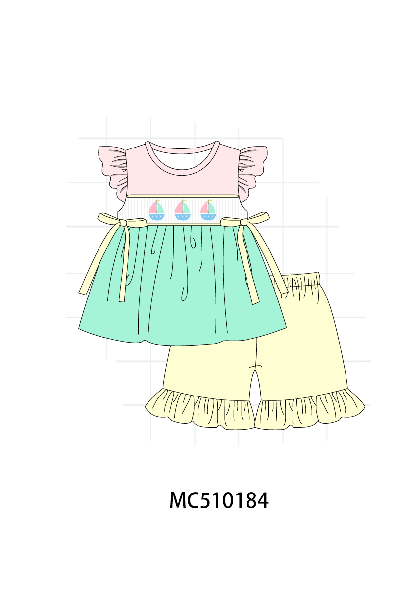 *Pre-Order* Colors Block Sailboat - Embroidery collection