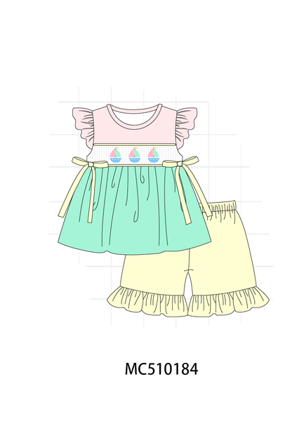 *Pre-Order* Colors Block Sailboat - Embroidery collection