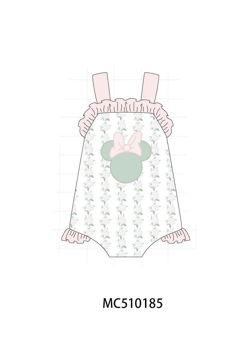 *PreOrder* Pink character applique floral ruffle collection