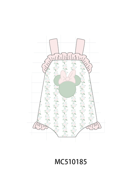 *PreOrder* Pink character applique floral ruffle collection