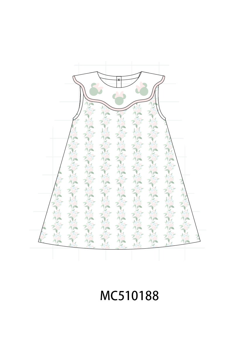 *PreOrder* Pink character applique floral ruffle collection