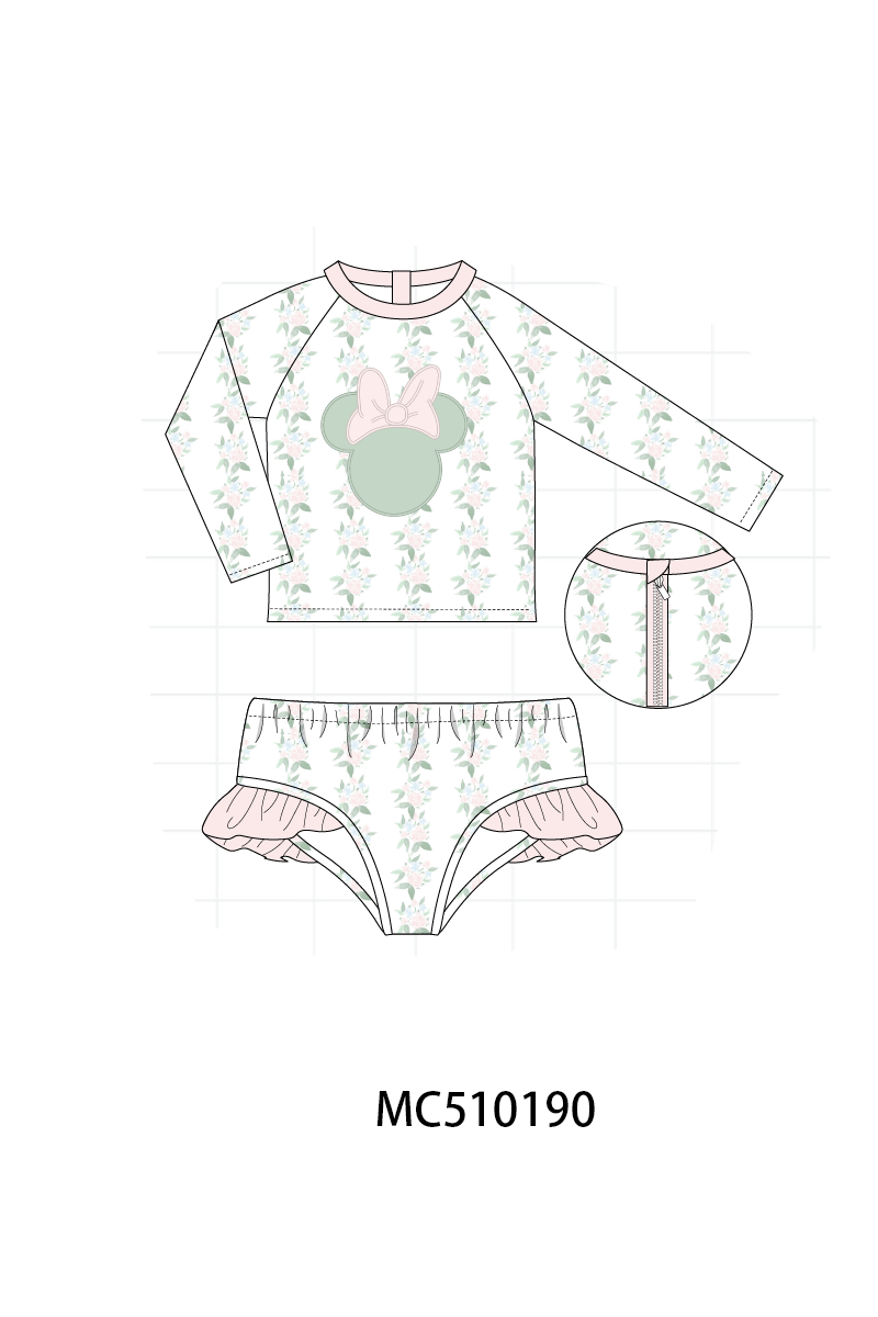 *PreOrder* Pink character applique floral ruffle collection