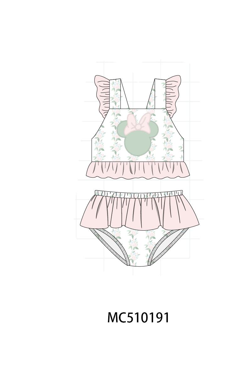 *PreOrder* Pink character applique floral ruffle collection