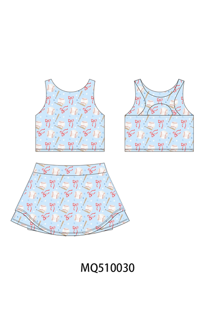PO70 Ball print 2pc active skorts set collection 1