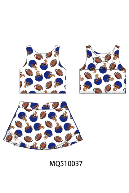 PO70 Football print 2pc active skorts set collection