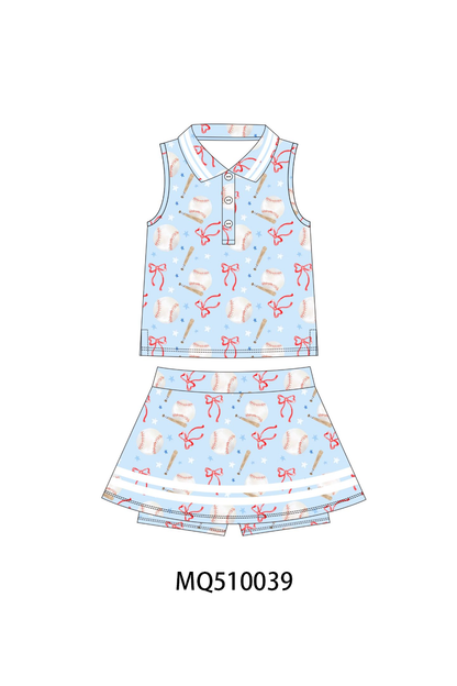 PO70 Ball print 2pc active skorts set collection 2