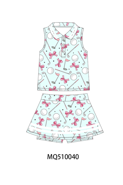 PO70 Ball print 2pc active skorts set collection 2