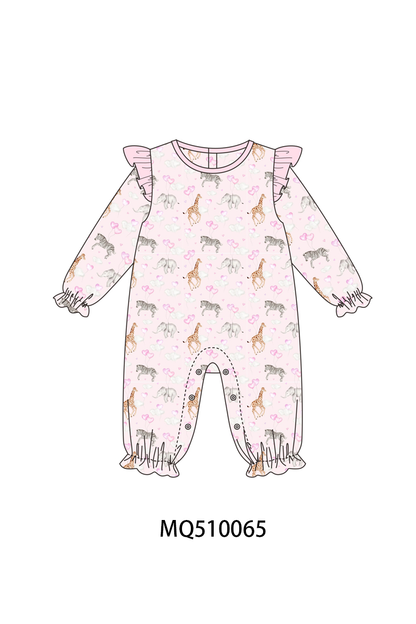 PO70 Blue&pink animals print bamboo collection