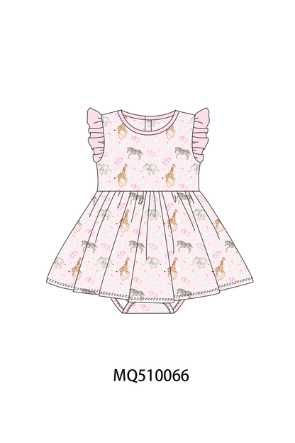 PO70 Blue&pink animals print bamboo collection