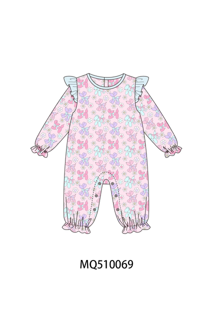 PO70 Pink floral print ruffle collection