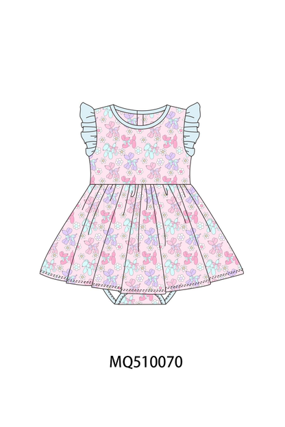 PO70 Pink floral print ruffle collection