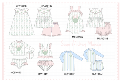 *PreOrder* Pink character applique floral ruffle collection