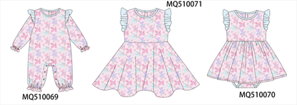 PO70 Pink floral print ruffle collection
