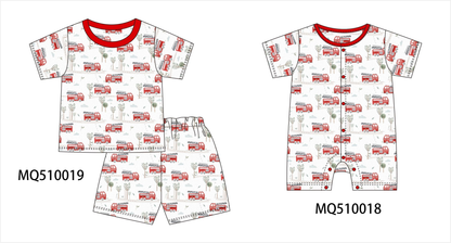 PO70 Red fire truck print bamboo collection