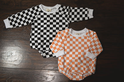 Fall Moment | Checkered Romper (Black)