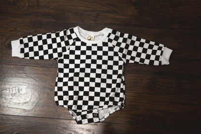 Fall Moment | Checkered Romper (Black)